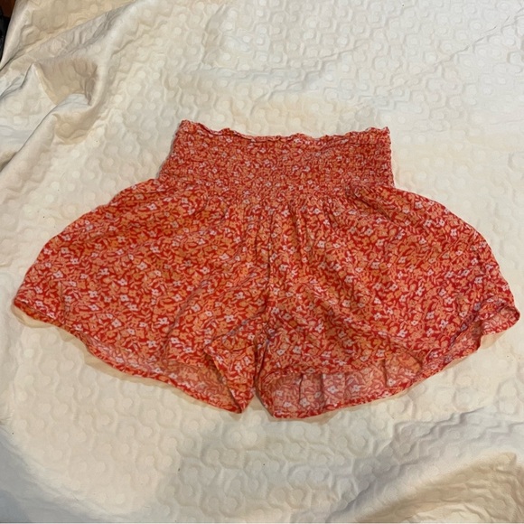Aerie Flowy Smocked Floral Women's Shorts XS Cotton Blend Spring Summer Airy - Picture 1 of 10